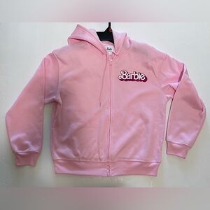 Barbie Girls’ Pink Zip-up Drawstring Hoodie